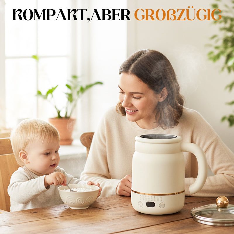 Portable Electric Cooking Mug – 900ml Ceramic, 40-80°C Control & Nonstick Coating