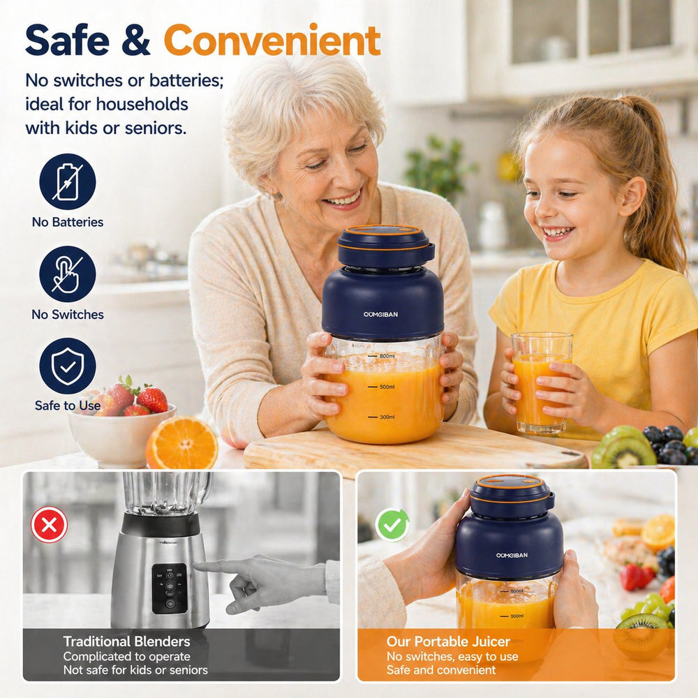 Portable Personal Blender – 800 ml, USB Rechargeable & Cordless