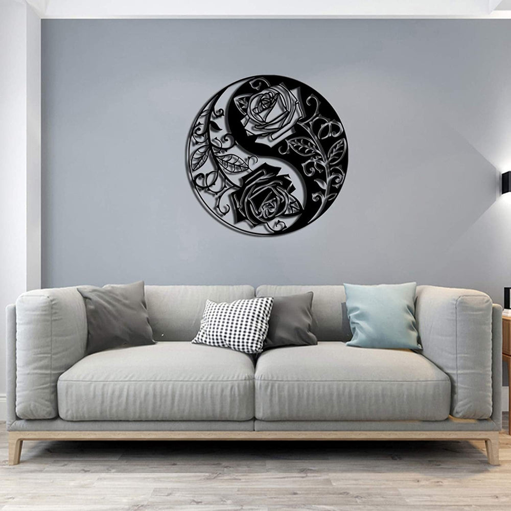 Tree of Life Metal Wall Art – Black Steel, Ø29cm & Bird Family Design
