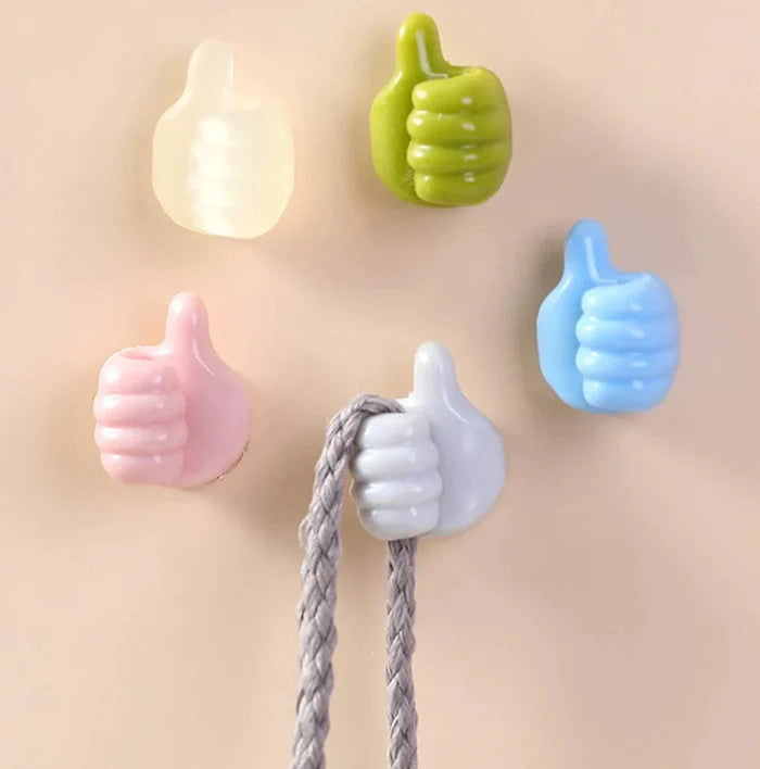 Self-Adhesive Cable Hooks – Silicone Thumb Design, 20-Pack, Multi-Surface