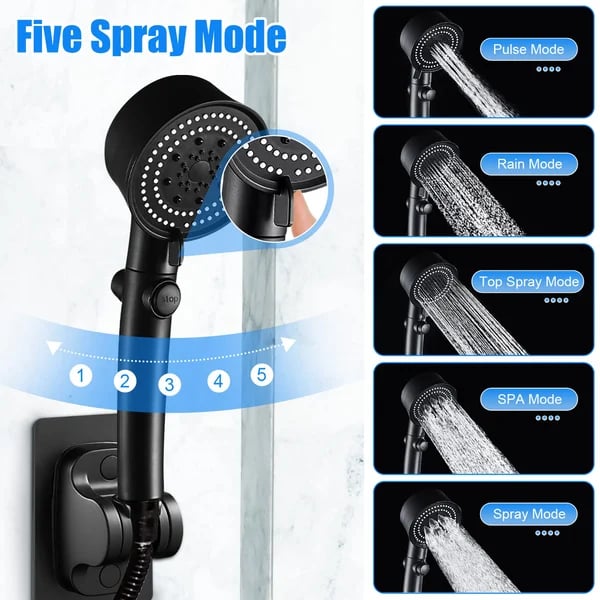 Optimized Product Title: "Hochdruck-Duschkopf mit 5 Strahlarten & Selbstreinigungsfunktion – Perfekte Dusche für Entspannung und Komfort" 

This title includes relevant keywords while enhancing the appeal for potential buyers.