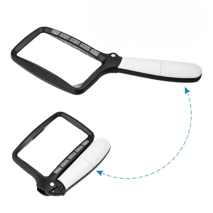Enhanced Product Title: "LED Handlupe für müheloses Lesen von Kleingedrucktem – Vergrößerungslinse mit integrierter Beleuchtung" 

This title includes relevant keywords for better visibility while clearly describing the product's features and benefits.