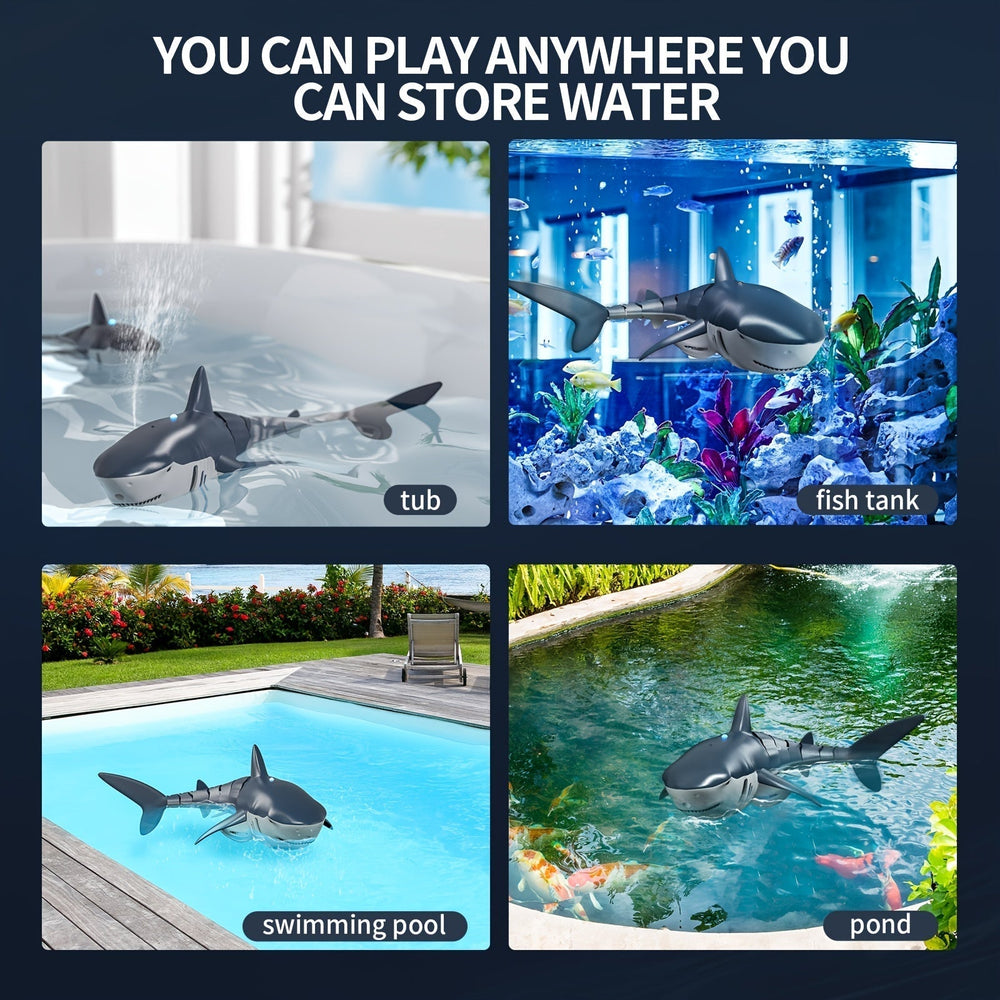 RC Shark Robot – LED Light, Water Spray & USB Rechargeable