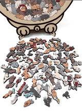 Wooden Cat Puzzle – 135 Pieces, Sustainable Wood & 4 Color Variants