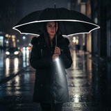 Windproof LED Umbrella – Automatic Open/Close, 105cm & Rechargeable Battery