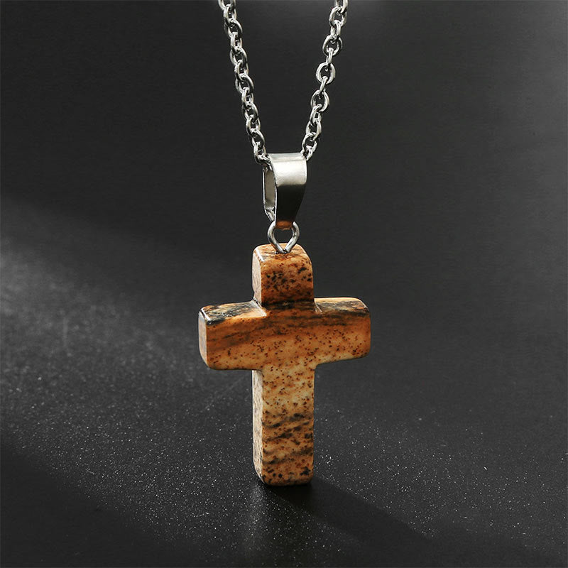 Seraphina Cross Necklace - Jade