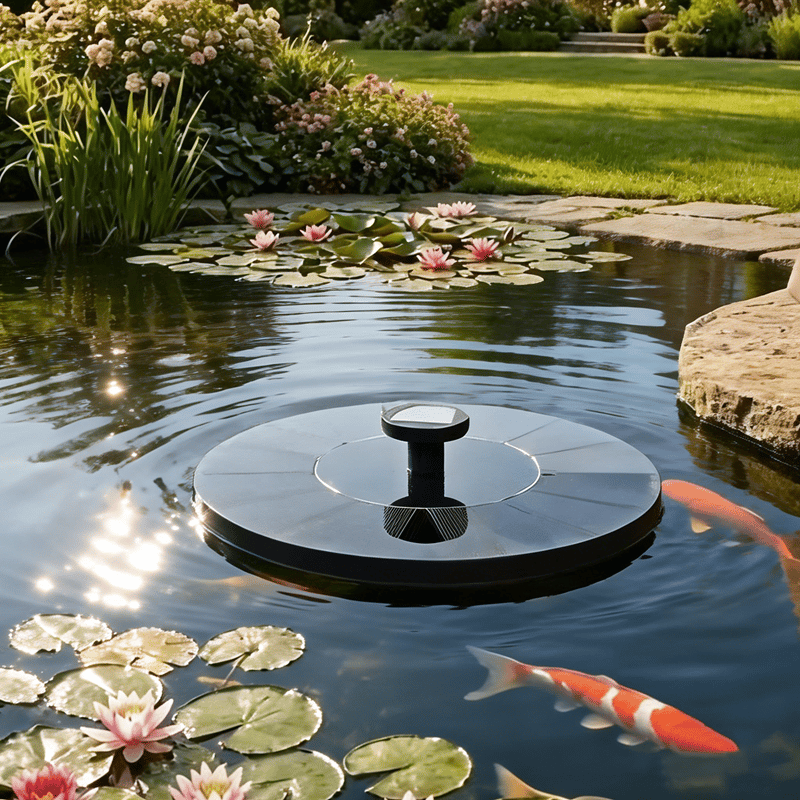 Solar Fountain Pump – Cordless, Interchangeable Nozzles, LED Option