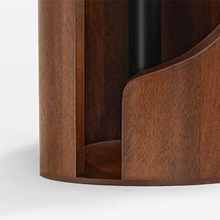 Wooden Paper Towel Holder – Solid FSC Wood, Metal Rod & Non-Slip Base