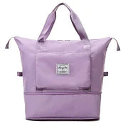 Foldable Travel Duffel Bag – Wet Compartment, 20-35L Capacity & Trolley Strap