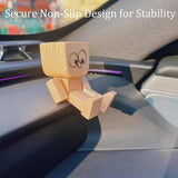 Handgemachte Holzfigur – Wippender Begleiter für Fröhliche Autofahrten | Perfektes Geschenk für Kinder und Autofans