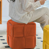 Corduroy Footstool Ottoman – Foam-Filled, Extra Seat & Soft Velvety Cover
