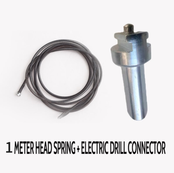 Drain Cleaning Spiral – Manganese Steel, Drill Adapter for 1-3m Pipes