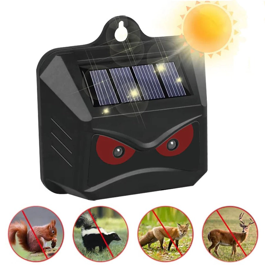 Solar Ultrasonic Animal Repeller – LED Flash, Weatherproof & 2-Pack Garden Set