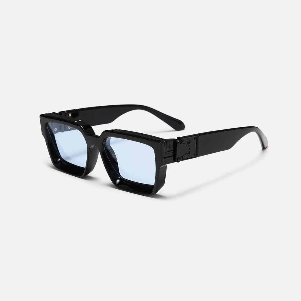 Unisex Square Sunglasses – Polarized Lenses, Metal Hinge Detail & Oversized Frame