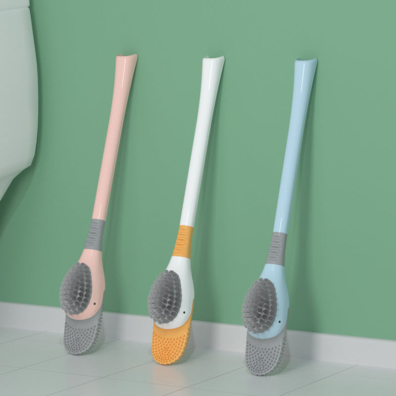Toilet Brush with Holder – 360° Soft TPR Head, Long Handle & Wall-Mountable Base