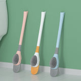 Toilet Brush with Holder – 360° Soft TPR Head, Long Handle & Wall-Mountable Base
