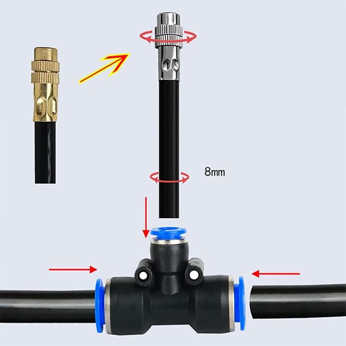 Drip Irrigation System – 360° Adjustable Sprayers, 12mm PE Tubing & 5-20m Lengths