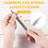 Spring-Loaded Nail Setter – Steel Build, Two Interchangeable Tips & Compact Design