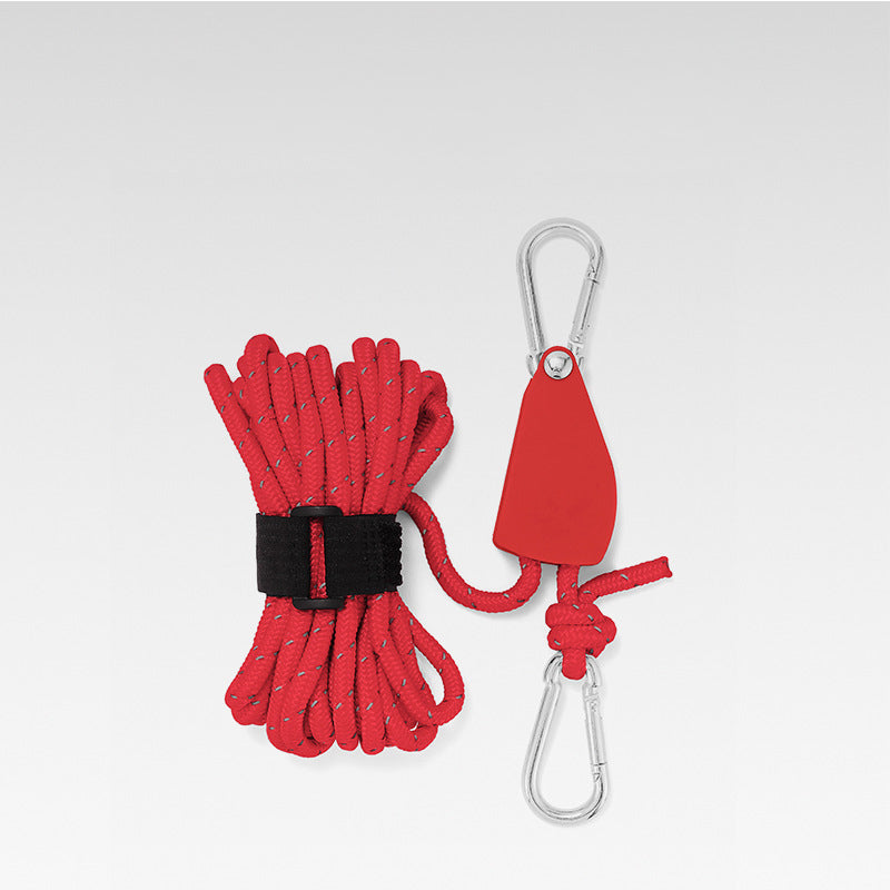 Tent Guy Line with Pulley System – 190kg Capacity, Reflective, Aluminum Alloy