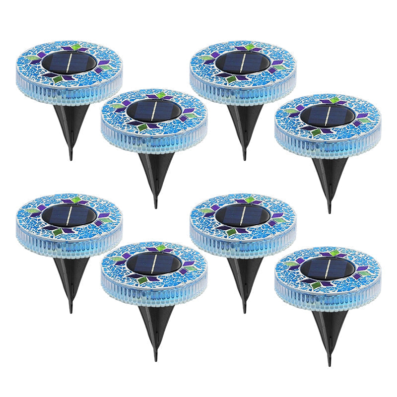 Solar Mosaic Glass Path Lights – 6 LEDs, 10-Hour Runtime & 4-Pack with Stakes
