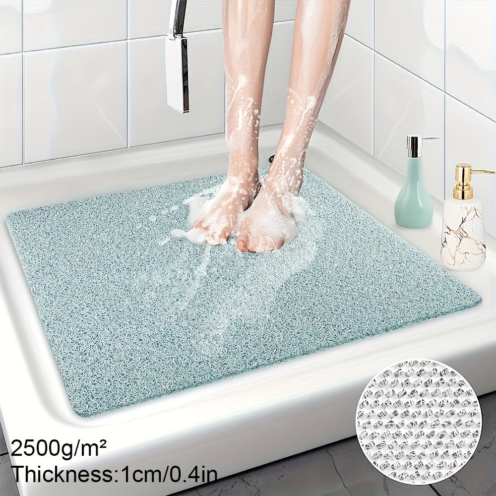 Non-Slip Loofah Shower Mat – Quick-Drying PVC, 53×53cm & 2200 g/m² Density