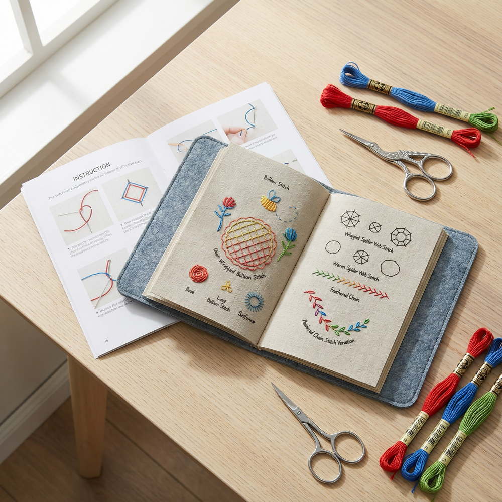 Enhanced Product Title: "Stickbuch-Set mit 106 Schritt-für-Schritt-Stichen – Perfekt für Anfänger und Fortgeschrittene" 

This title includes relevant keywords while emphasizing the product's features and target audience, making it more appealing for Goog