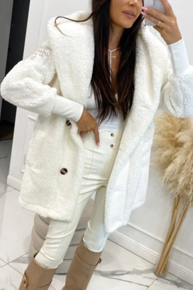 Sabrina Women's Plush Hooded Jacket - Cozy & Stylish Outerwear for Cold Weather