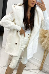 Sabrina Women's Plush Hooded Jacket - Cozy & Stylish Outerwear for Cold Weather