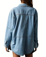 **Micah™ Oversized Denim Pullover - Stylish & Comfortable Casual Wear for All Seasons**