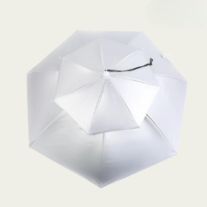 Hands-Free Umbrella Hat – 77cm Canopy, Adjustable Chin Strap & Sun/Rain Protection