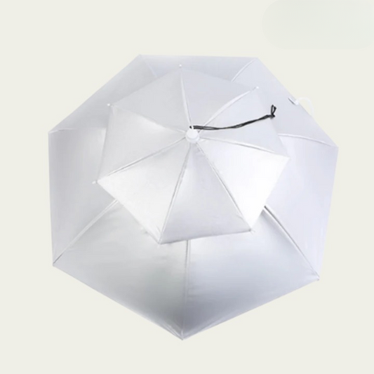 Hands-Free Umbrella Hat – 77cm Canopy, Adjustable Chin Strap & Sun/Rain Protection