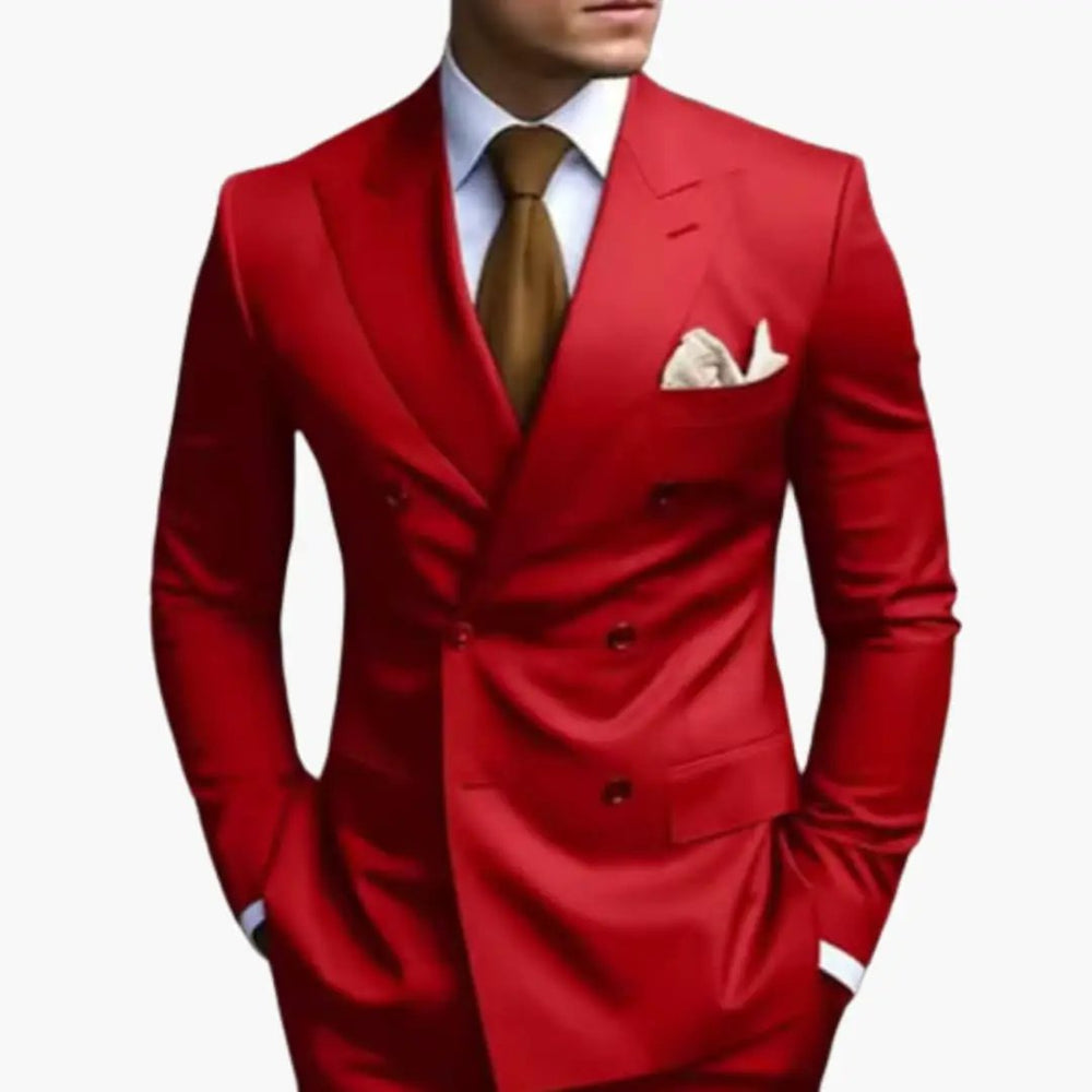 Men's Double-Breasted Suit – Two-Piece, Notch Lapel & Slim-Fit Trousers