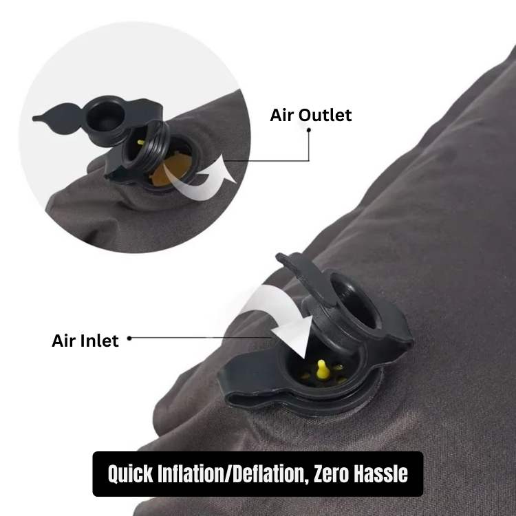 Inflatable Travel Neck Pillow – 3D Ergonomic Support, Double Valve & Compact Foldable