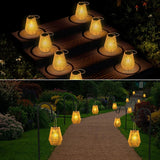 Handwoven Solar Garden Light – Warm White LED, Waterproof Pathway Lantern