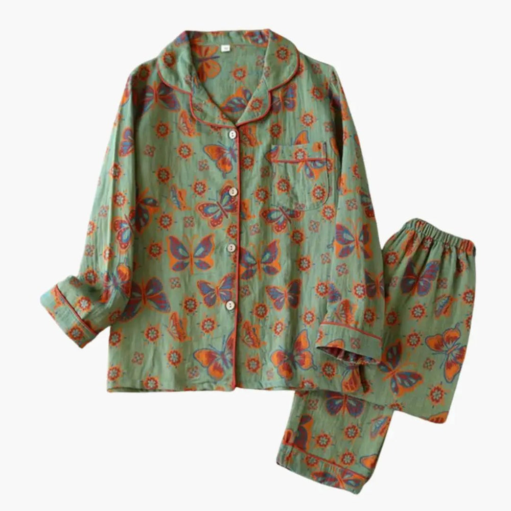 Women's Fleece Pajama Set – Bear Print, Elastic Waistband & Long Sleeve