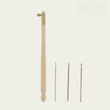 Tambour Beading Crochet Set – 3 Steel Needles 0.7-1.2mm, Aluminum Handle for Embroidery