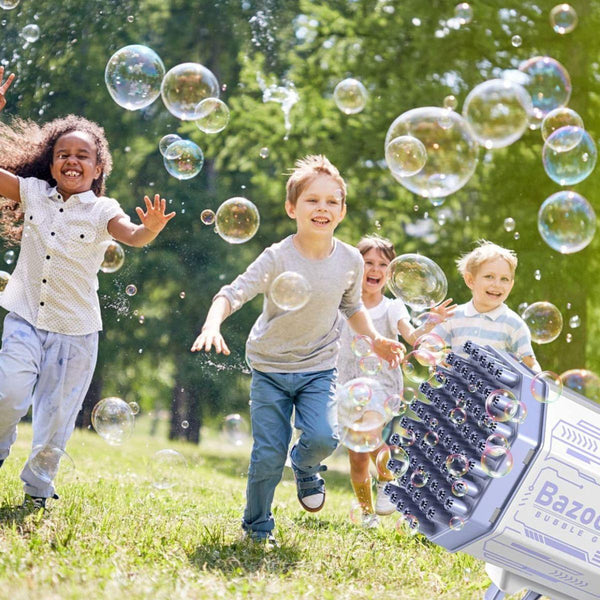 LED Bubble Machine Gun – 69 Holes, Light-Up & Battery Powered