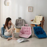 Seat Cushion with Backrest – Lumbar & Tailbone Support, Velour, Non-Slip Straps