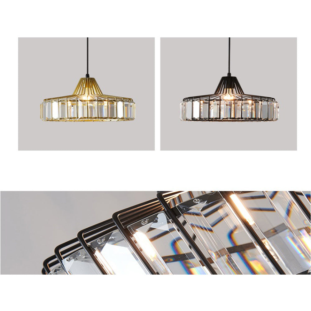 Modern Black Crystal Pendant Light | Elegant Hanging Fixture