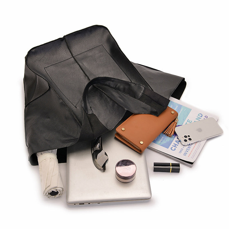 Unisex Leather Weekender Duffel Bag – PU Leather, 32×28×35cm & Adjustable Straps