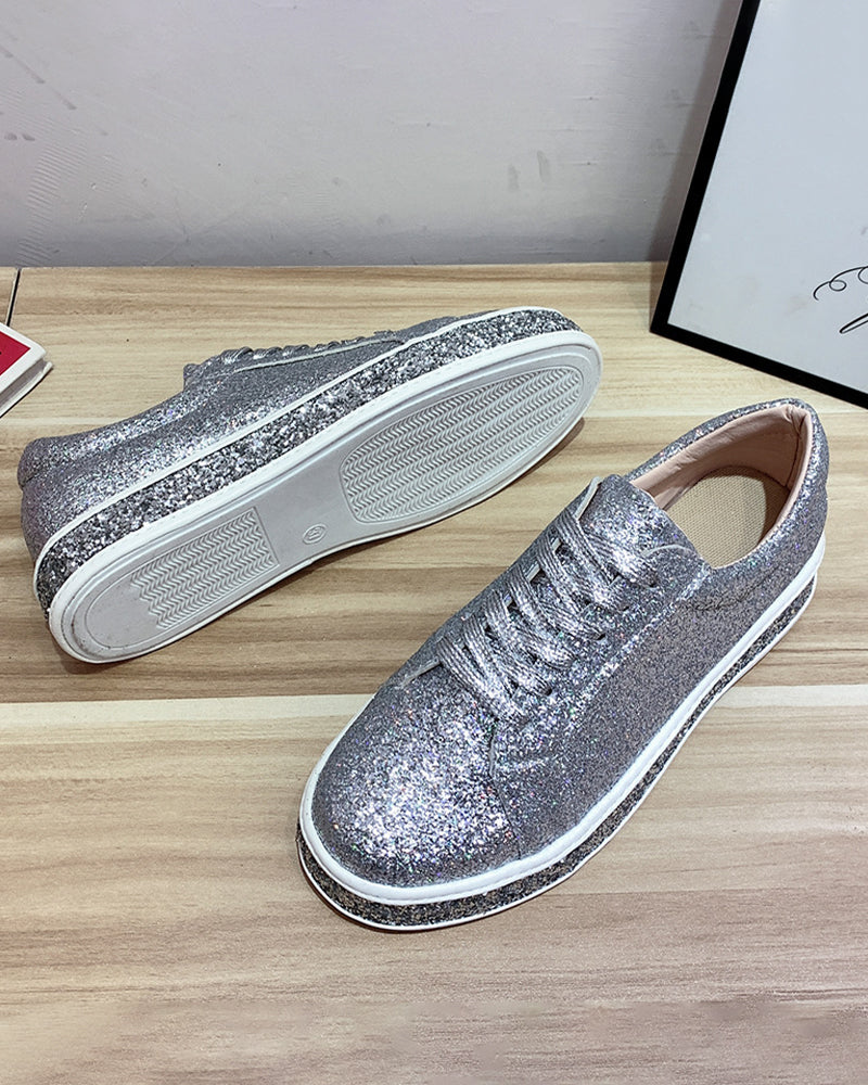 Sienna – Women's Platform Glitter Sneakers