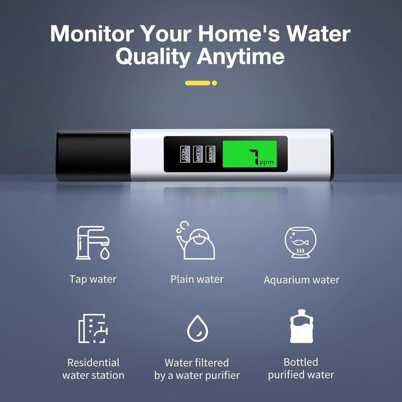 Digital TDS Water Tester – 4-in-1, TDS/EC/Temperature, Backlit Display, ±2% Accuracy