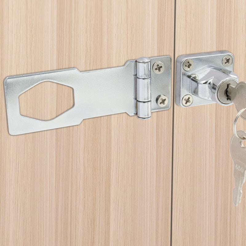Cabinet Hinge Lock – Zinc Alloy, Screw or Adhesive Mount & 2 Keys