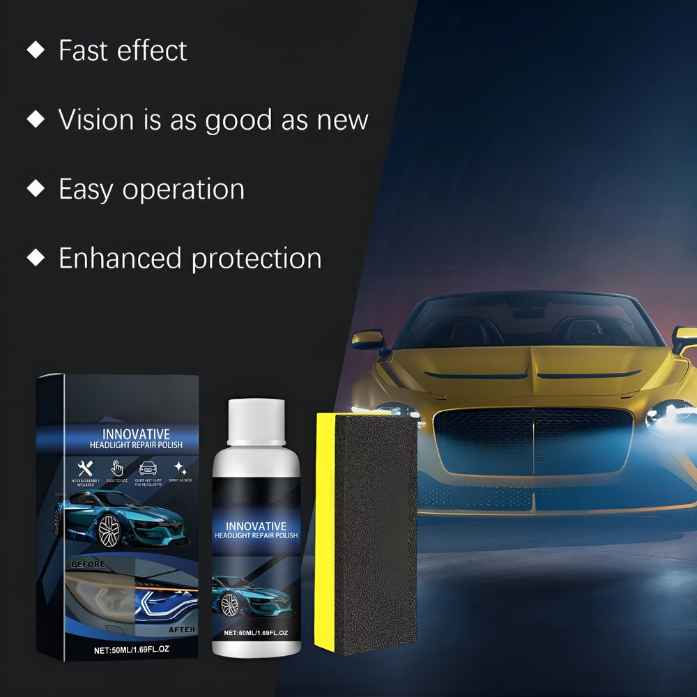 Headlight Restoration Kit – 50ml, Oxidation & Yellowing Remover with UV Coating