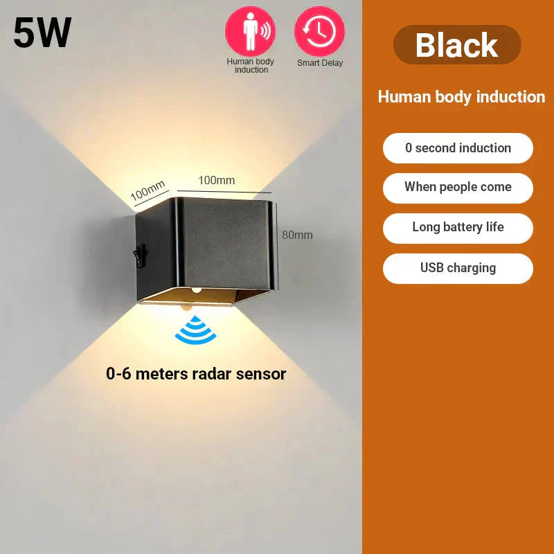 Cordless LED Wall Light with Motion Sensor – 3000K Warm White, USB Rechargeable & Magnetic Mount