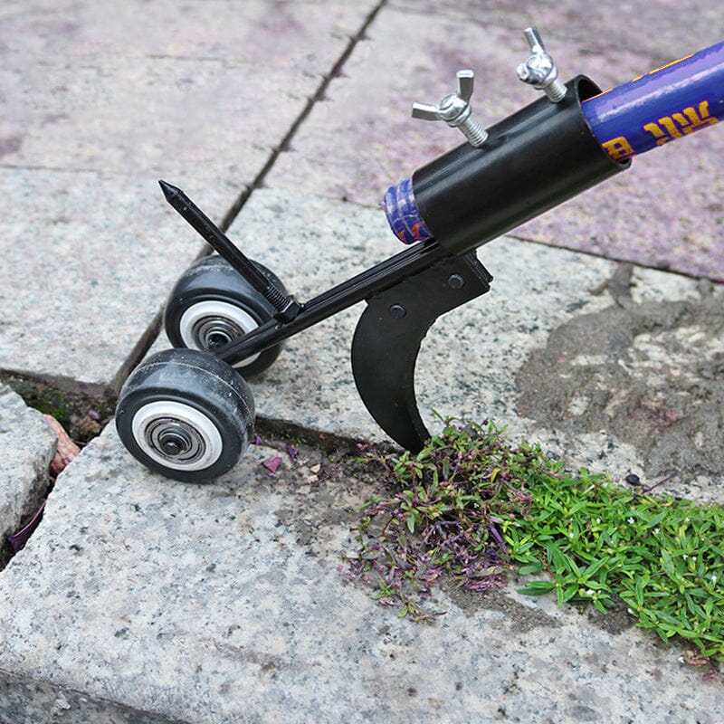 Stand-Up Weed Puller with Wheels – Metal Blade, Adjustable Length & Back-Saving Design
