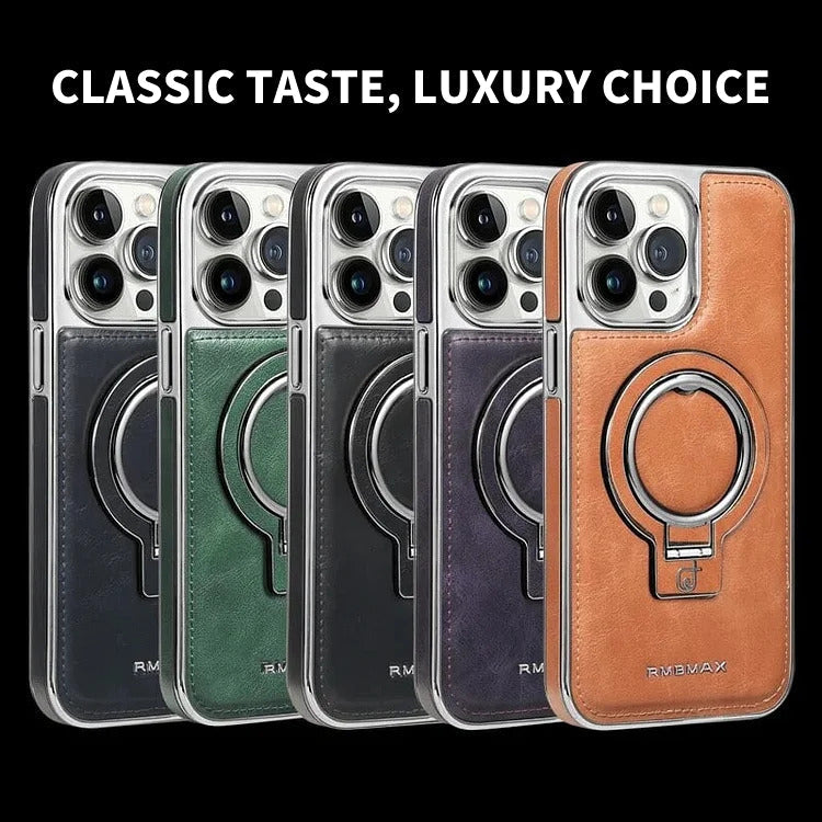 Premium Leder iPhone-Hülle mit Magnetischem Ständer – Ultimativer Schutz & Stil