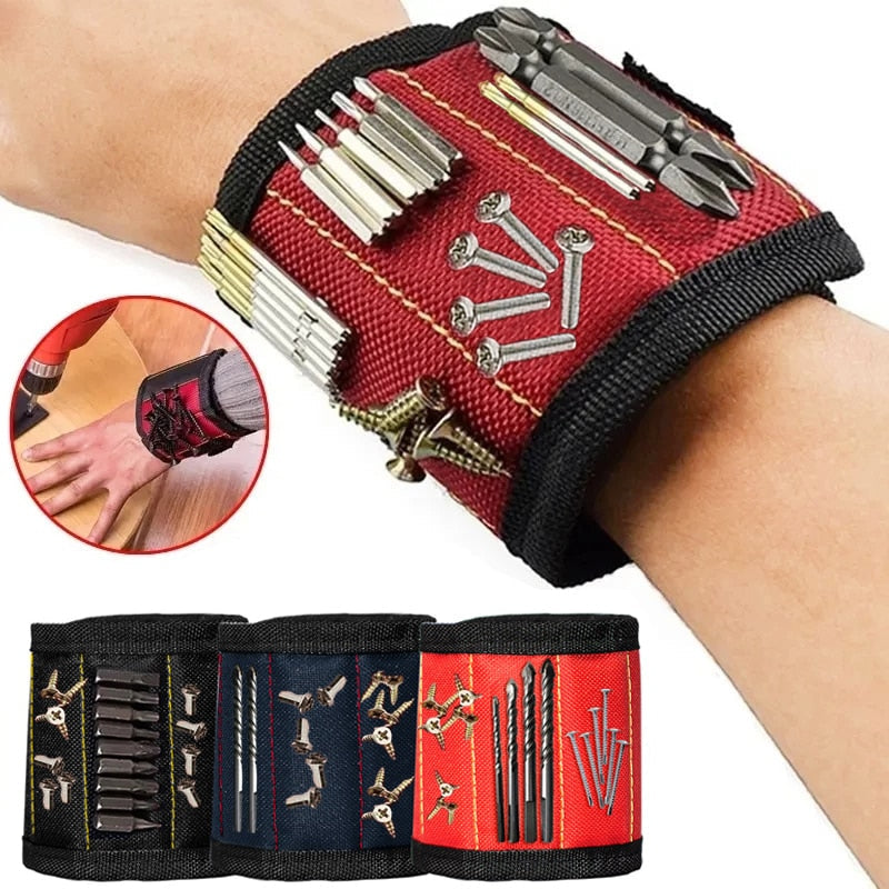 Magnetic Wristband Tool Holder – Strong Magnets, Adjustable Fit & Screw Storage