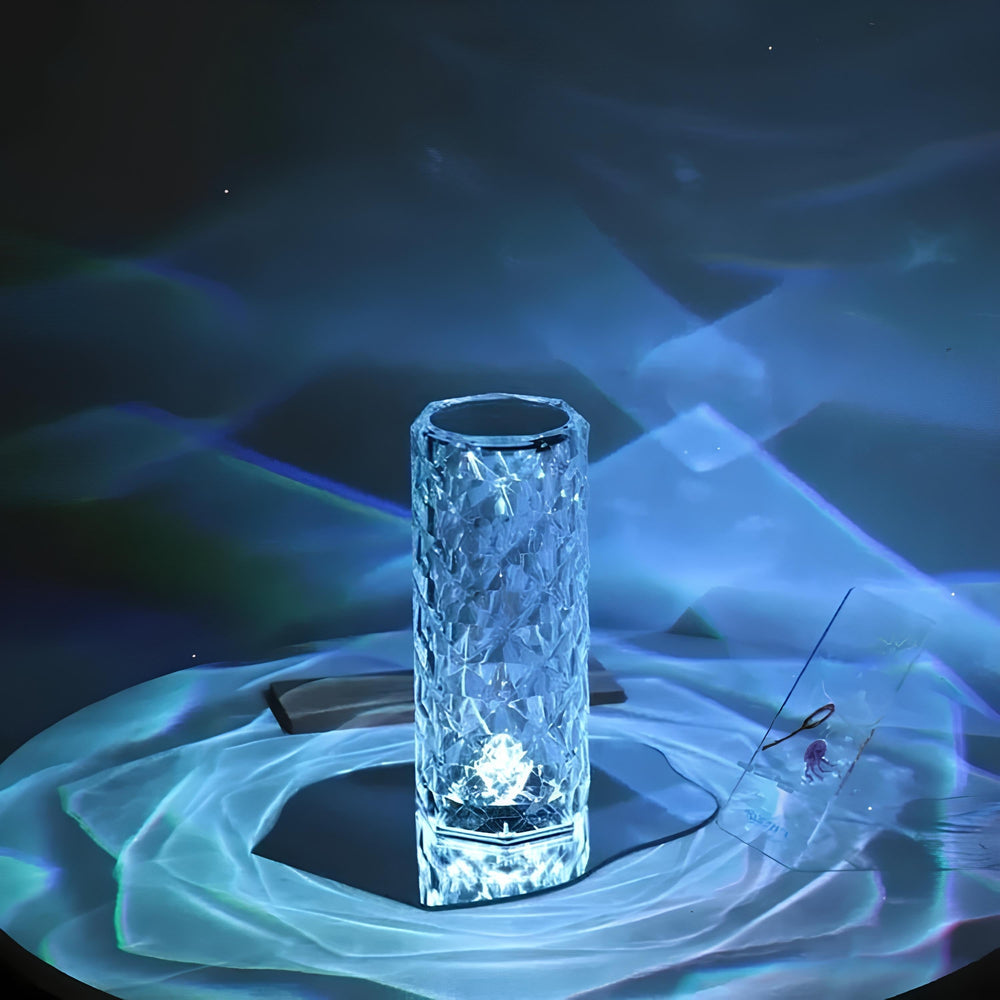 Crystal LED Touch Lamp – 16 Colors, USB-C Rechargeable & Remote Control