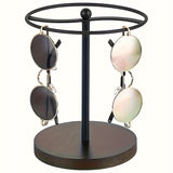 Metal Eyeglass Holder Stand – Round Organizer, Weighted Base & Gold/Black Finish